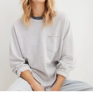 Casual Gray Oversized Crewneck